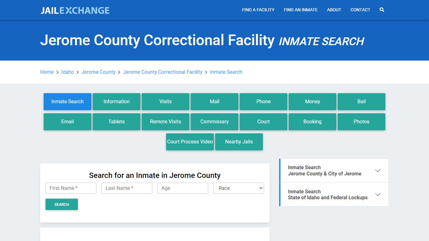 Jerome County Correctional Facility Inmate Search - Jail Exchange