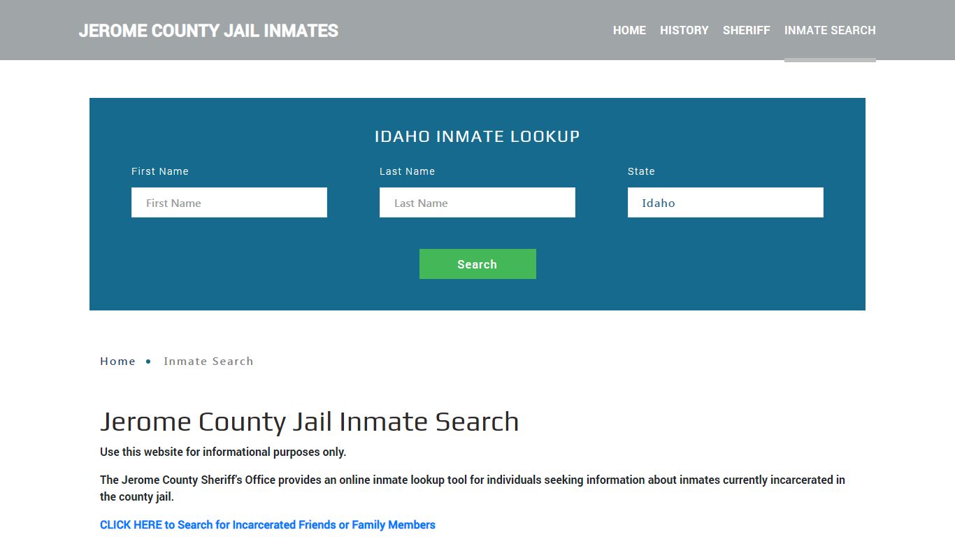 Jerome County, ID Detainee Lookup