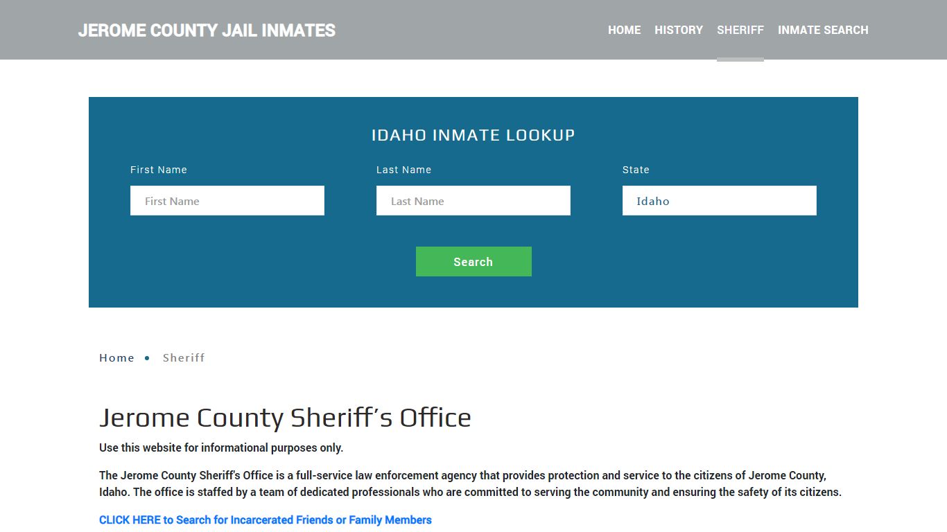 Jerome County Sheriff, ID Arrest Warrant Lookup