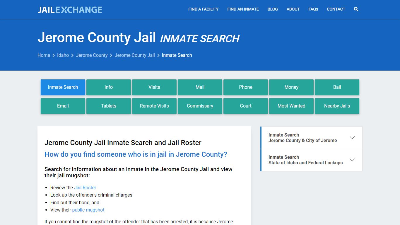 Inmate Search: Roster & Mugshots - Jerome County Jail, ID