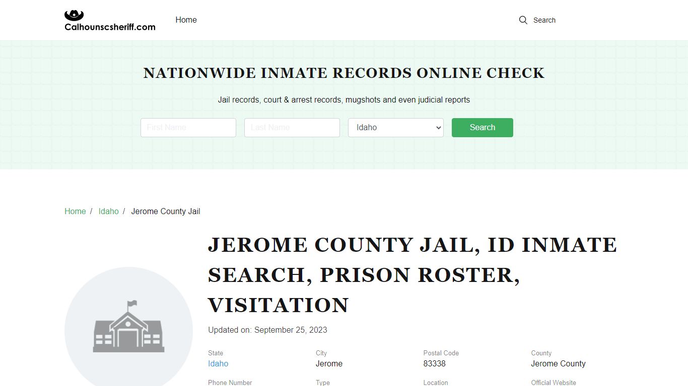 Jerome County Jail, ID Inmate Search, Prison Roster, Visitation